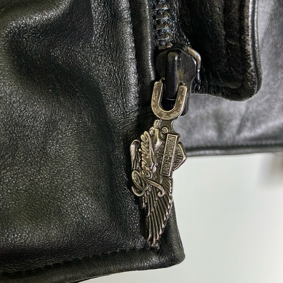 Harley-Davidson Black Leather Biker Jacket - Picture 4 of 10